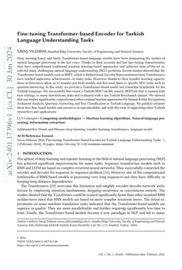 Fine-tuning Transformer-based Encoder for Turkish Language Understanding
  Tasks