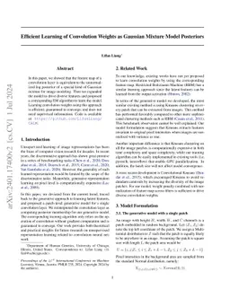 Efficient Learning of Convolution Weights as Gaussian Mixture Model
  Posteriors
