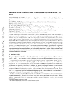 Metaverse Perspectives from Japan: A Participatory Speculative Design
  Case Study