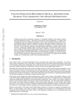 Colony-Enhanced Recurrent Neural Architecture Search: Collaborative
  Ant-Based Optimization