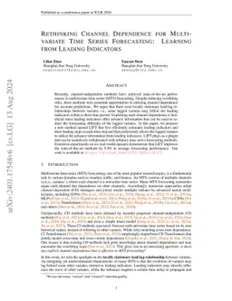 Rethinking Channel Dependence for Multivariate Time Series Forecasting:
  Learning from Leading Indicators