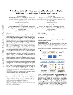 A Medical Data-Effective Learning Benchmark for Highly Efficient
  Pre-training of Foundation Models