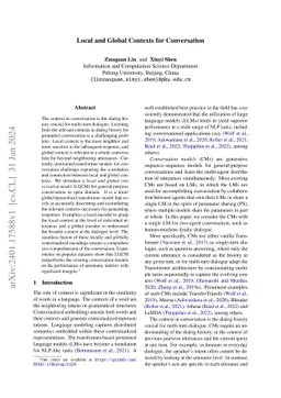 Local and Global Contexts for Conversation