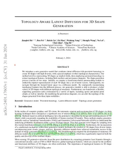 Topology-Aware Latent Diffusion for 3D Shape Generation