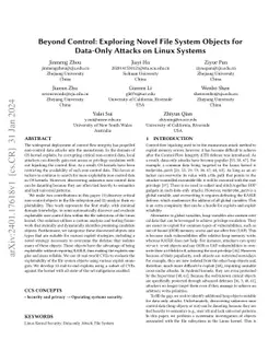 Beyond Control: Exploring Novel File System Objects for Data-Only
  Attacks on Linux Systems