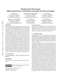 Elephants Do Not Forget: Differential Privacy with State Continuity for
  Privacy Budget