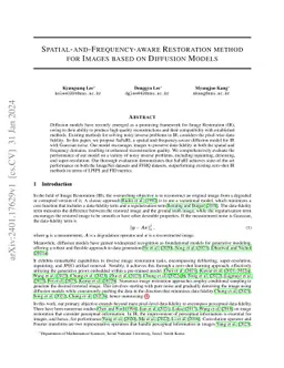 Spatial-and-Frequency-aware Restoration method for Images based on Diffusion Models