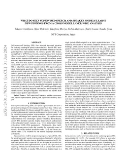 What Do Self-Supervised Speech and Speaker Models Learn? New Findings
  From a Cross Model Layer-Wise Analysis
