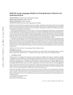 ReSLLM: Large Language Models are Strong Resource Selectors for
  Federated Search