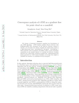 Convergence analysis of t-SNE as a gradient flow for point cloud on a
  manifold