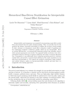 Hierarchical Bias-Driven Stratification for Interpretable Causal Effect
  Estimation