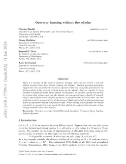 Operator learning without the adjoint