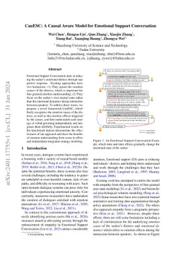 CauESC: A Causal Aware Model for Emotional Support Conversation