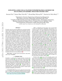 Exploiting Audio-Visual Features with Pretrained AV-HuBERT for
  Multi-Modal Dysarthric Speech Reconstruction
