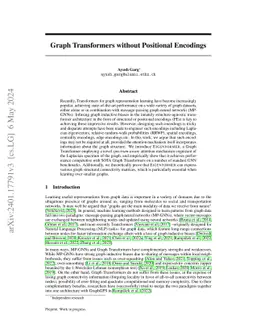Graph Transformers without Positional Encodings