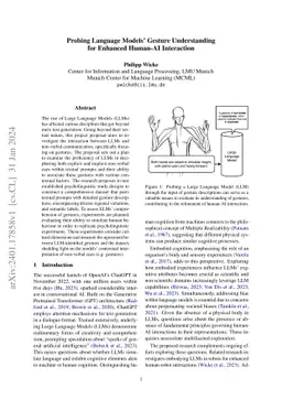 Probing Language Models' Gesture Understanding for Enhanced Human-AI
  Interaction