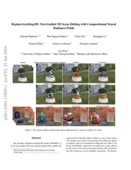 ReplaceAnything3D:Text-Guided 3D Scene Editing with Compositional Neural
  Radiance Fields