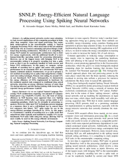 SNNLP: Energy-Efficient Natural Language Processing Using Spiking Neural
  Networks