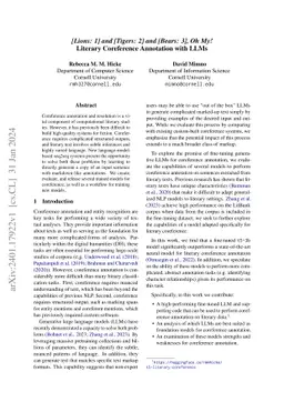 [Lions: 1] and [Tigers: 2] and [Bears: 3], Oh My! Literary Coreference
  Annotation with LLMs