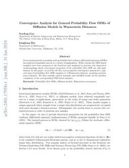 Convergence Analysis for General Probability Flow ODEs of Diffusion
  Models in Wasserstein Distances