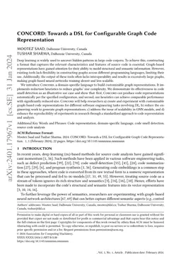 CONCORD: Towards a DSL for Configurable Graph Code Representation