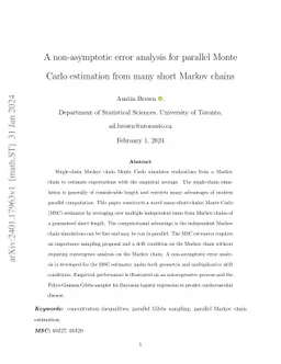 A non-asymptotic error analysis for parallel Monte Carlo estimation from
  many short Markov chains
