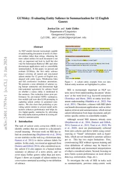 GUMsley: Evaluating Entity Salience in Summarization for 12 English
  Genres
