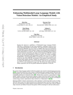 Enhancing Multimodal Large Language Models with Vision Detection Models:
  An Empirical Study
