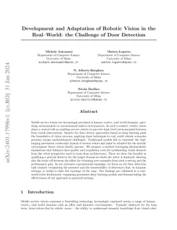 Development and Adaptation of Robotic Vision in the Real-World: the Challenge of Door Detection