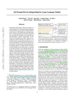 On Prompt-Driven Safeguarding for Large Language Models
