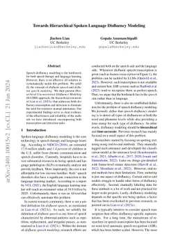 Towards Hierarchical Spoken Language Dysfluency Modeling