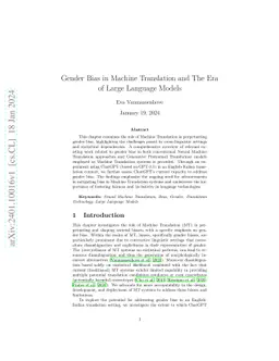 Gender Bias in Machine Translation and The Era of Large Language Models