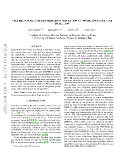 Text Region Multiple Information Perception Network for Scene Text
  Detection