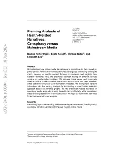 Framing Analysis of Health-Related Narratives: Conspiracy versus
  Mainstream Media