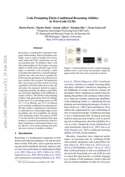Code Prompting Elicits Conditional Reasoning Abilities in Text+Code LLMs