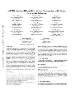 VIPTR: A Vision Permutable Extractor for Fast and Efficient Scene Text
  Recognition