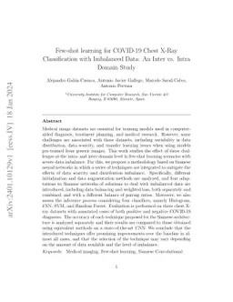 Few-shot learning for COVID-19 Chest X-Ray Classification with
  Imbalanced Data: An Inter vs. Intra Domain Study