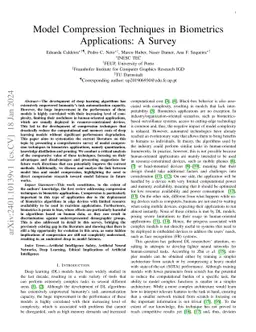 Model Compression Techniques in Biometrics Applications: A Survey