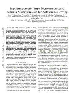 Importance-Aware Image Segmentation-based Semantic Communication for
  Autonomous Driving