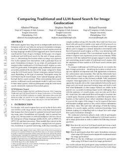 Comparing Traditional and LLM-based Search for Image Geolocation