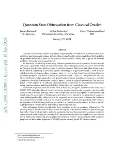 Quantum State Obfuscation from Classical Oracles