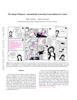 The Manga Whisperer: Automatically Generating Transcriptions for Comics