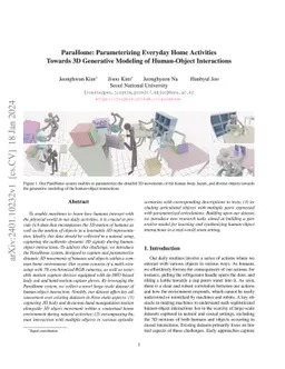 ParaHome: Parameterizing Everyday Home Activities Towards 3D Generative Modeling of Human-Object Interactions