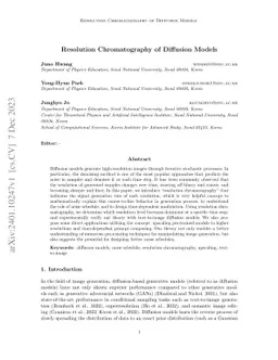 Resolution Chromatography of Diffusion Models