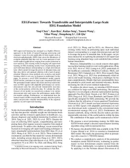 EEGFormer: Towards Transferable and Interpretable Large-Scale EEG
  Foundation Model