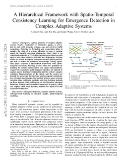 A Hierarchical Framework with Spatio-Temporal Consistency Learning for
  Emergence Detection in Complex Adaptive Systems