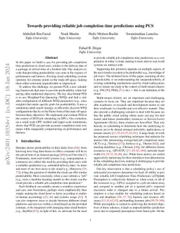 Towards providing reliable job completion time predictions using PCS