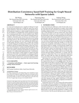 Distribution Consistency based Self-Training for Graph Neural Networks
  with Sparse Labels