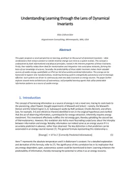 Understanding Learning through the Lens of Dynamical Invariants