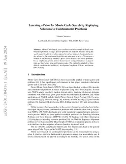 Learning a Prior for Monte Carlo Search by Replaying Solutions to
  Combinatorial Problems